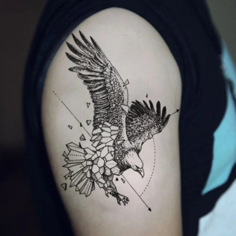 NEW Fashion Sexy Flash Waterproof Temporary Tattoo Whale With Arrow Henna Fake Tatoo