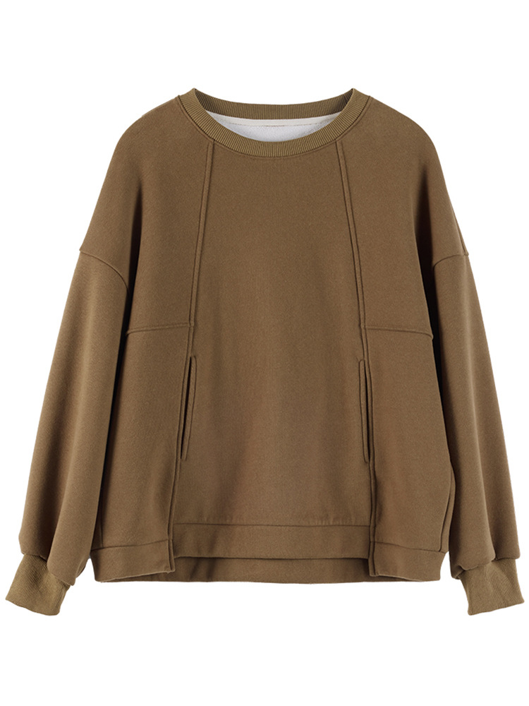 round neck fleece sweatshirt