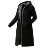 Women's Vintage Fleece Pocket Full Zip Long Sleeve Hoodie Long Coat by Inlyline