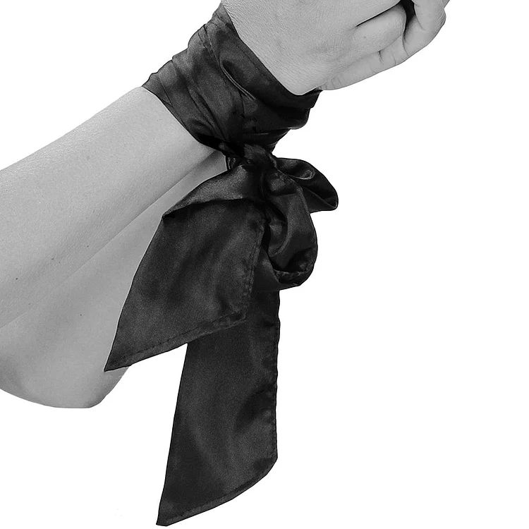 Pornhint Ouch! Black & White Satin Bondage Tie Black