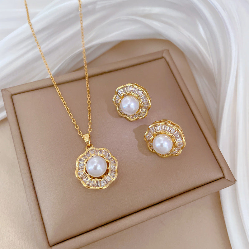 Korean Cosmos Geometric Titanium Steel Electroplating Earrings