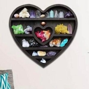 Wooden Heart Shelf -Crystal Shelf - Witchy Shelf