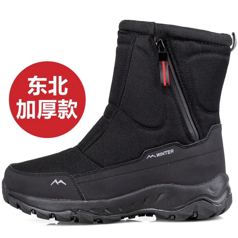 2021 winter new thick couple snow boots plus velvet warm outdoor leisure short boots Black platform snow boots women wedges