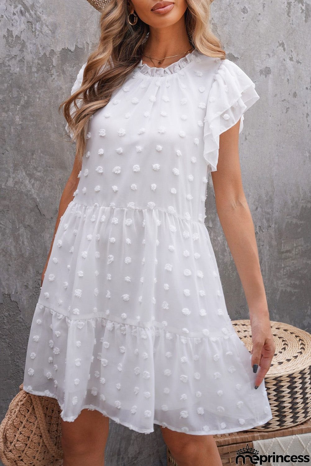 Swiss Dot Layered Mini Dress