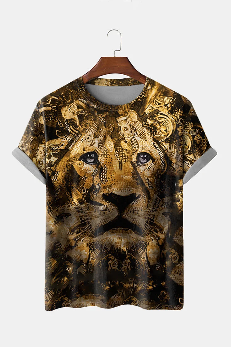 Lion print men's T-shirt