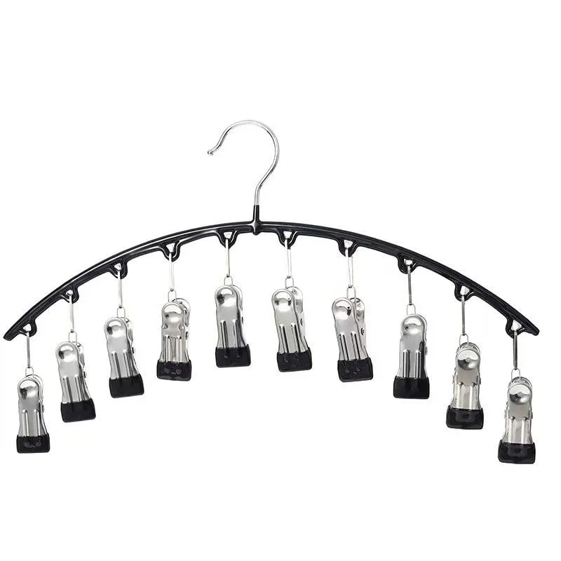 🔥Hot Sale 49% Off🔥Legging Organizer for Closet, Metal Yoga Pants Hanger w/Rubber Coated 4 Pack w/10 Clips Hold 40 Leggings 