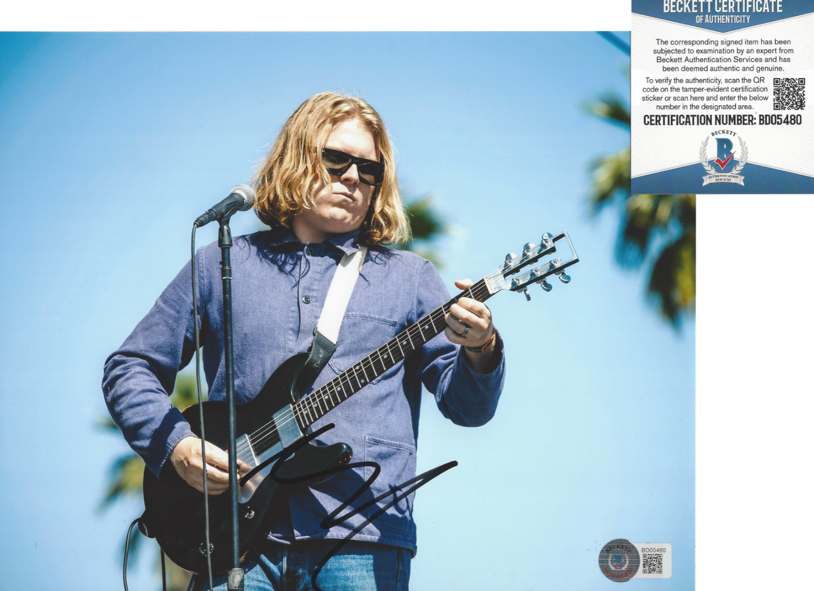 TY SEGALL - FUZZ SINGER & GUITARIST - SIGNED 8x10 Photo Poster painting BECKETT COA BAS