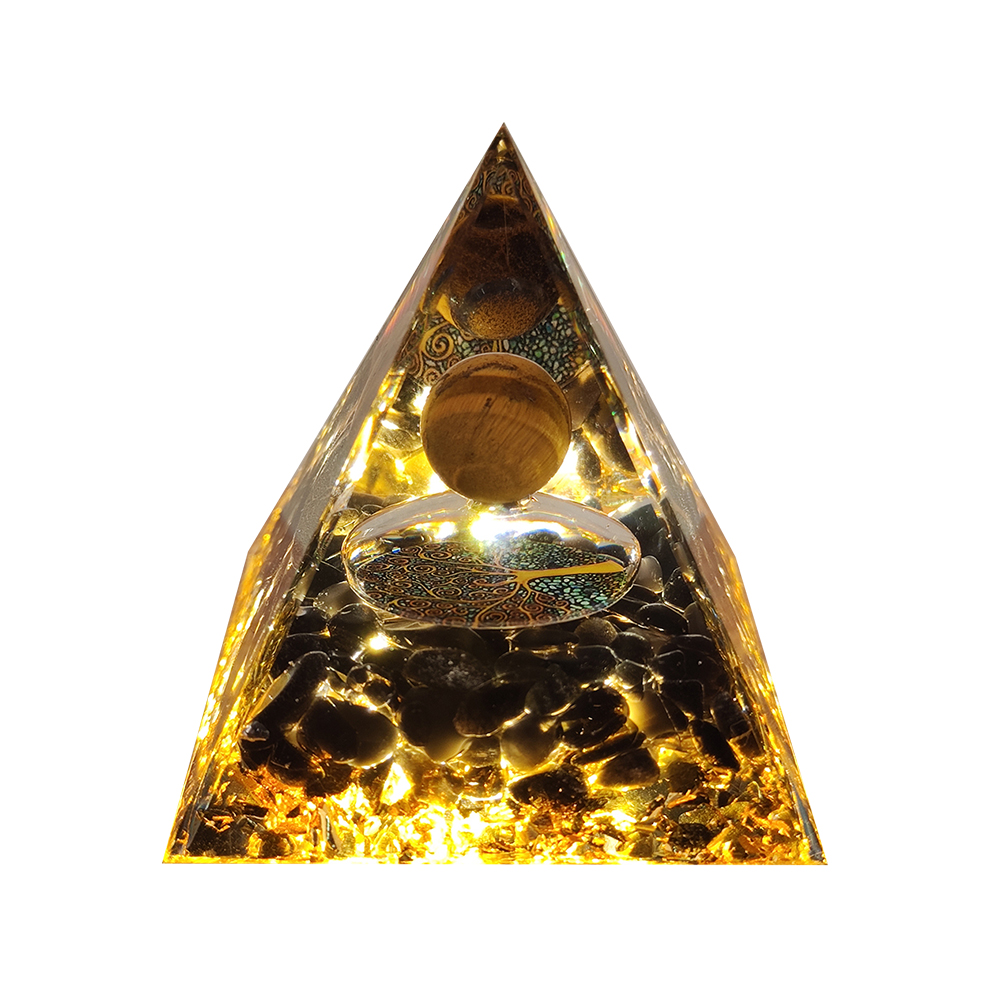 Natural Orgonite Pyramid Crystals Chakra Energy Generator Ornaments (D)