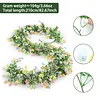 Spring Easter Decoration Garland 210cm Artificial Colourful Garland with Eggs and Green Leaves for Home Party Wall Fireplace Stairs Window