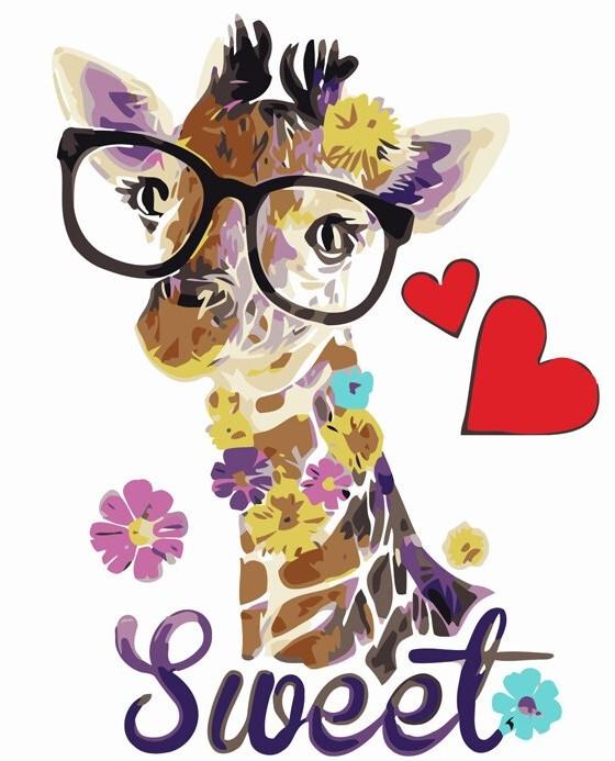 

Glasses Giraffe – Paint By Numbers - 40*50CM, 501 Original