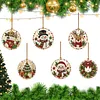 6pcs/set DIY Diamond Special Shape Pearl Art Hanging Wooden Christmas Tree Ornament Kit