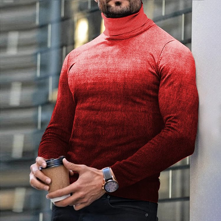 Men's casual high neck long sleeve