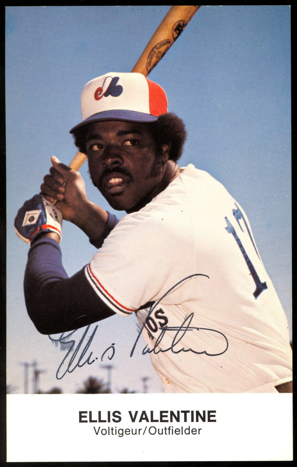 ELLIS VALENTINE HAND SIGNED auto AUTOGRAPH ON MONTREAL EXPOS TEAM Photo Poster painting Card