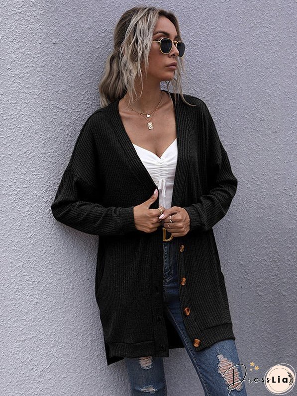 Knitted V-neck Cardigan Sweater