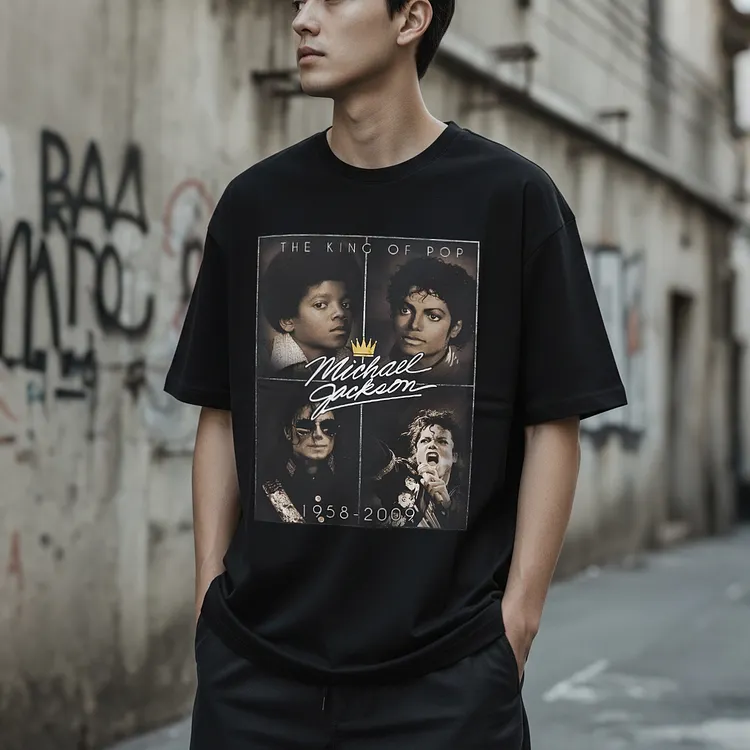 The King Of Pop, Michael Jackson, 1958-2009Printed Men's T-shirt