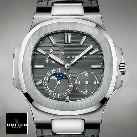 Patek Philippe Nautilus Moon Phase Replica grey background