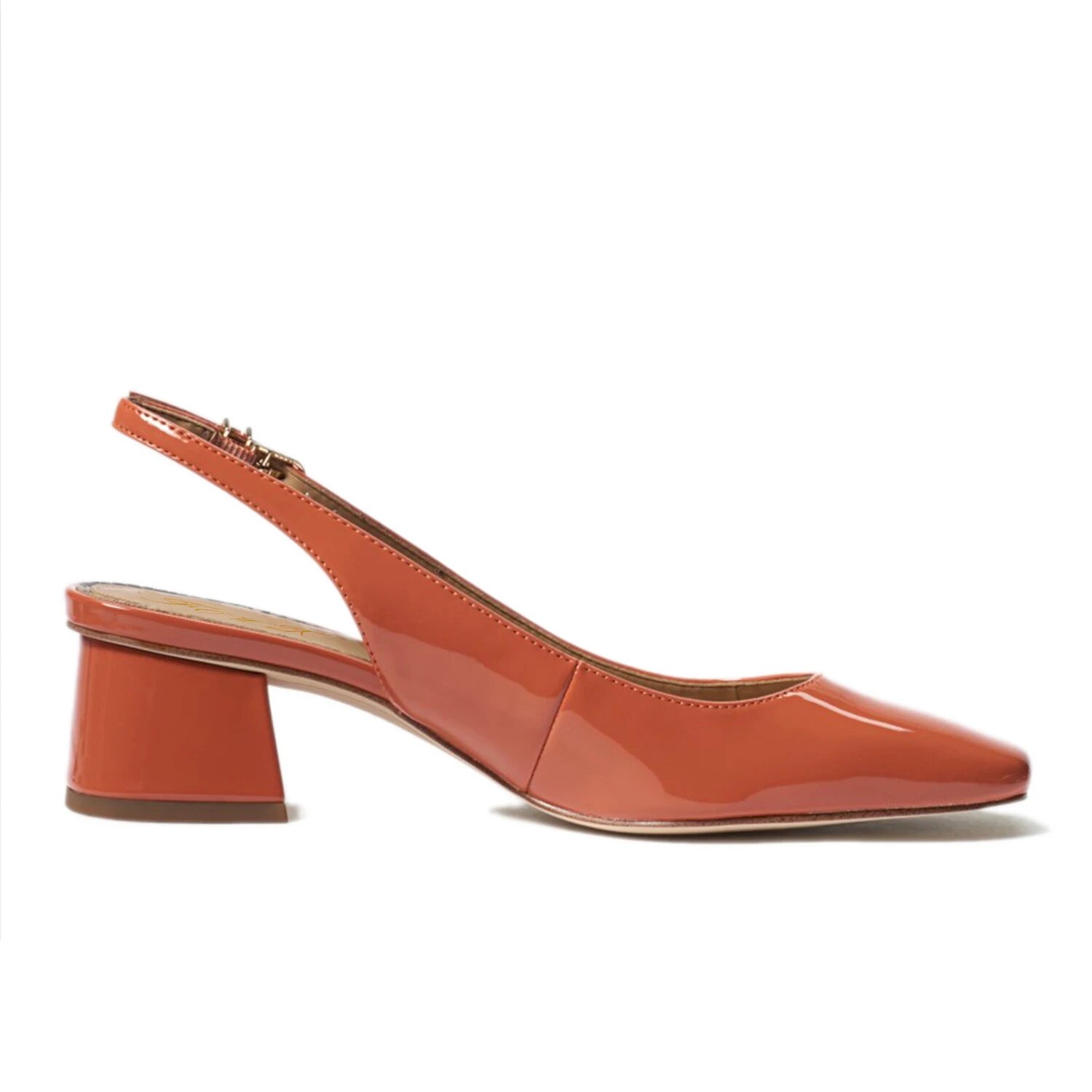 TAAFO Snake Edge Buckle Strap Pumps Women Med Chunky Heels Square Toe Sandals Patent Leather Office Ladies Size 4-16 Shoes