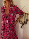 Skull Printed Long Sleeves Maxi Dress