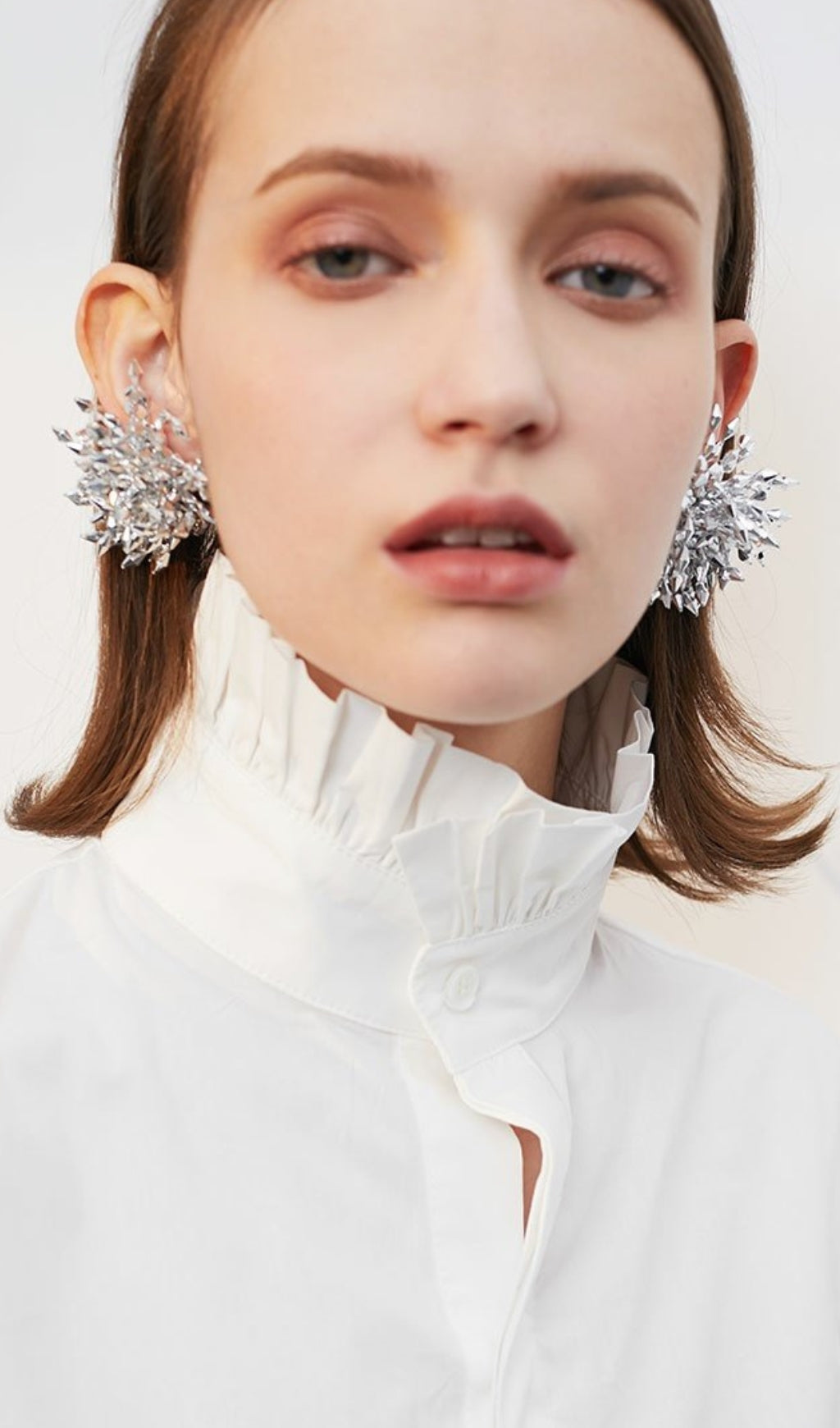 Arash Silver Flower Alloy Earrings