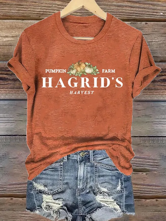 Women'S  Hagrid&rsquo;s Pumpkin Patch Print Casual T-Shirt 