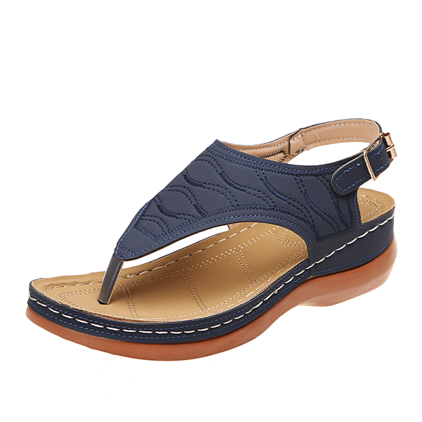 Womens Closed-Toe Hollow Toe Flat Sandals Flat Buckle Sandals