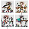 (Multi Style)Sewing Machine Girl-Full Embroidery 3 Strands 11CT Stamped Cross Stitch-40*40CM