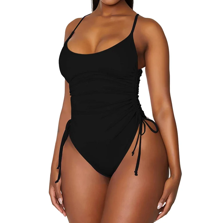 High Waisted Bathing Suit Spaghetti Straps One Piece Swimsuit Swimwear for Women-Annaletters