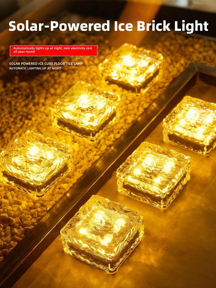 Solar-Powered Ice Brick Light &ndash; Automatic Nighttime Illumination for Outdoor and Indoor Decor