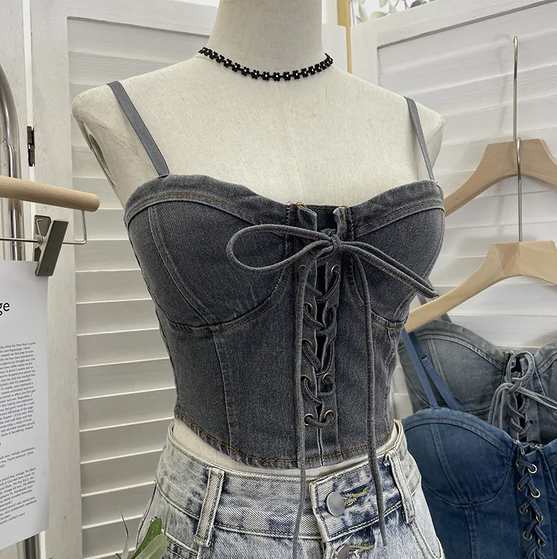 Uveng Real Beat With Chest Pad Adjustable Strap With Denim Vest Strap Strap Slings Bras