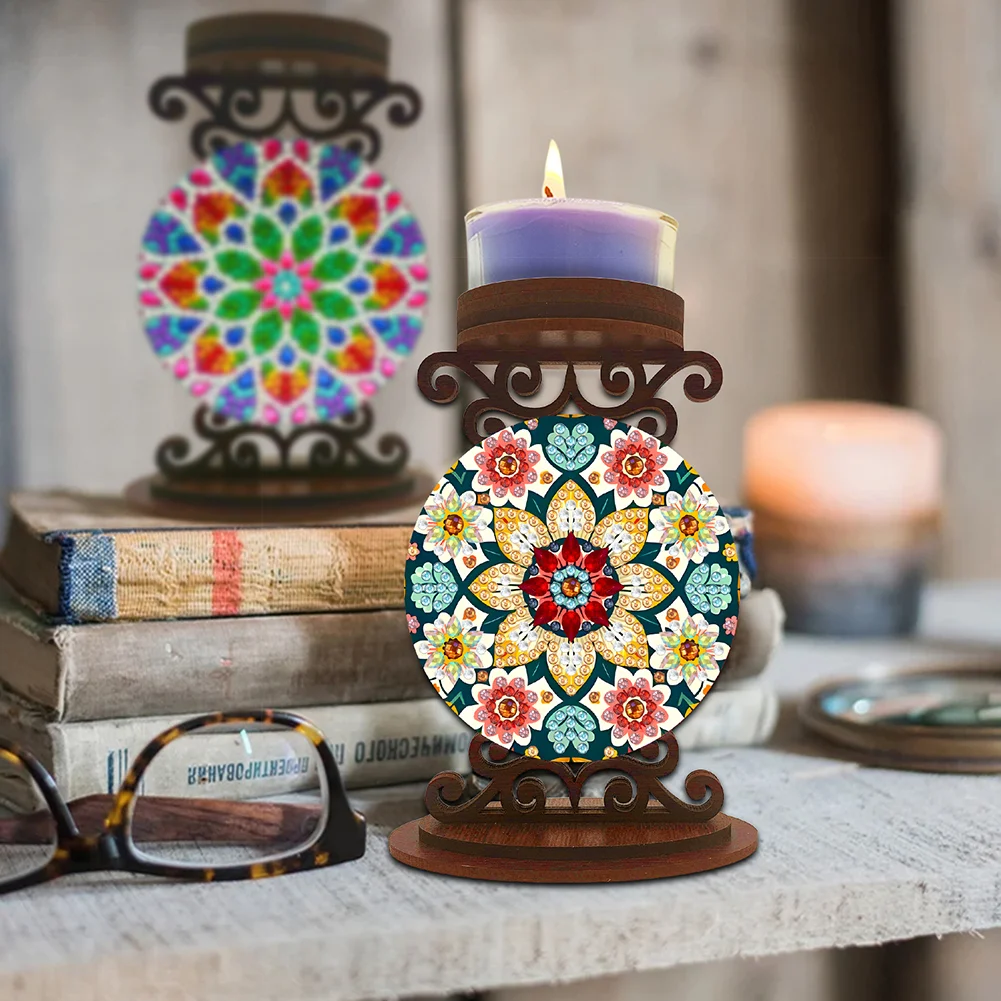 Flower Desktop Diamond Painting Candle Holder Aromatherapy Candle Holder