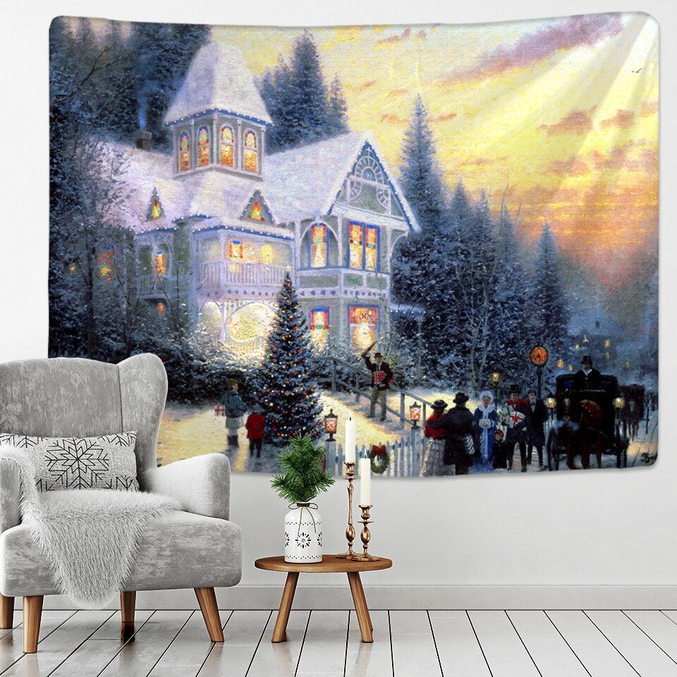 

Wall Tapestry - Christmas Oil Painting-150*130cm, 501 Original