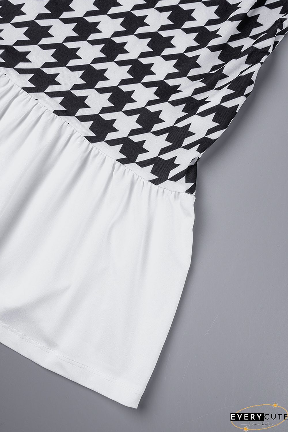 Multicolor Casual Print Patchwork Turndown Collar Short Sleeve Dress