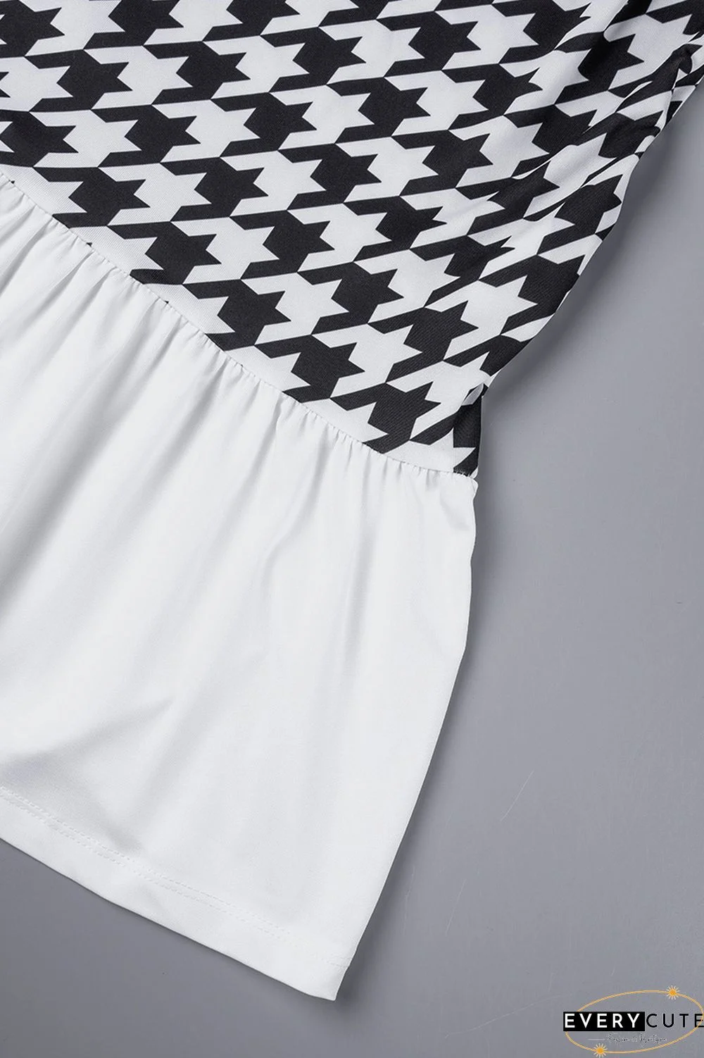 Multicolor Casual Print Patchwork Turndown Collar Short Sleeve Dress