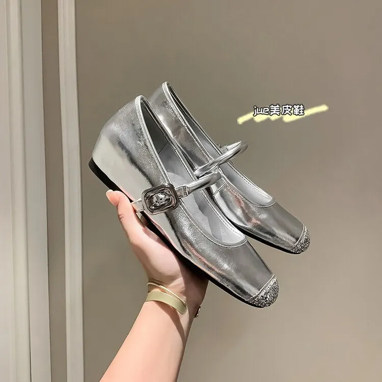 Churchf Churchf The Tail Of Spring ~2024 Manual Whole Leather Inside The Height Of Shallow Single Shoes Silver Spell