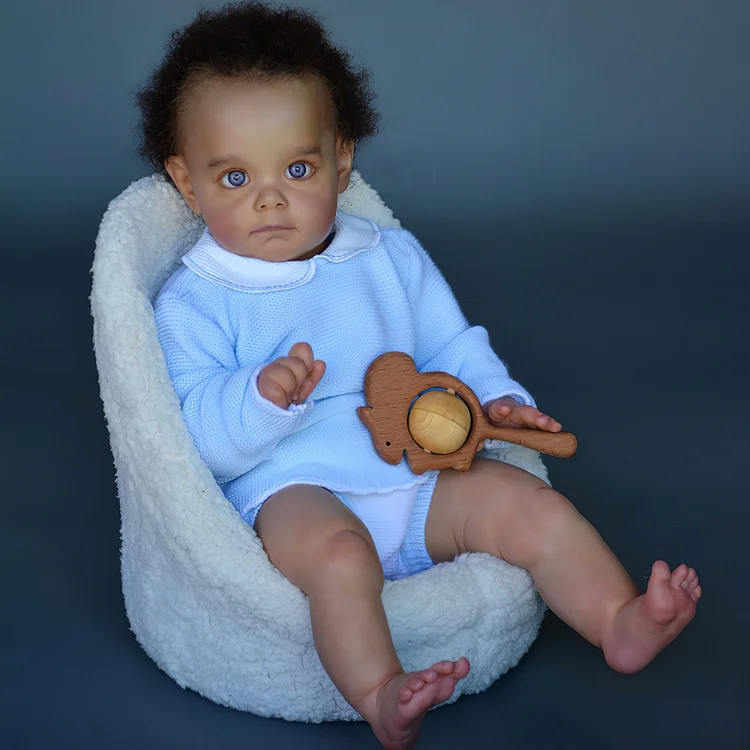  [New!]17" Cute Brown Hair Reborn Toddler Akkeri,Handmade Fantasy Cloth Reborn Baby Doll - Reborndollsshop®-Reborndollsshop®