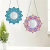 2pcs/set DIY Flowers Hanging Mirror Diamond Art Wall Door Decoration Kit