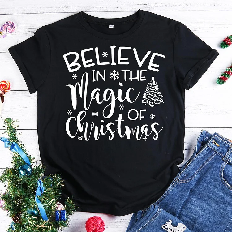 Believe in the magic of Christmas T-Shirt Tee -601401-Annaletters