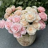 Autumn Home Wedding Floral Decor 9 Stems Artificial Rose Bunch