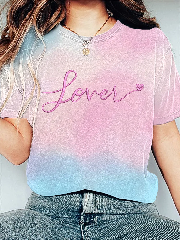 Music Album Lover Embroidery Pattern Cozy T-Shirt