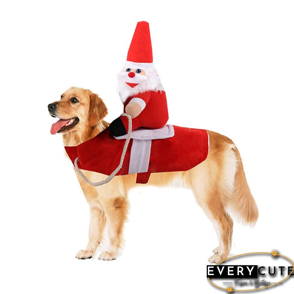 Running Santa Christmas Pet Costumes Santa Dog Costume Dog Apparel Party Dressing up Clothing for Small Large Dogs Cats Clothes Pet Outfit