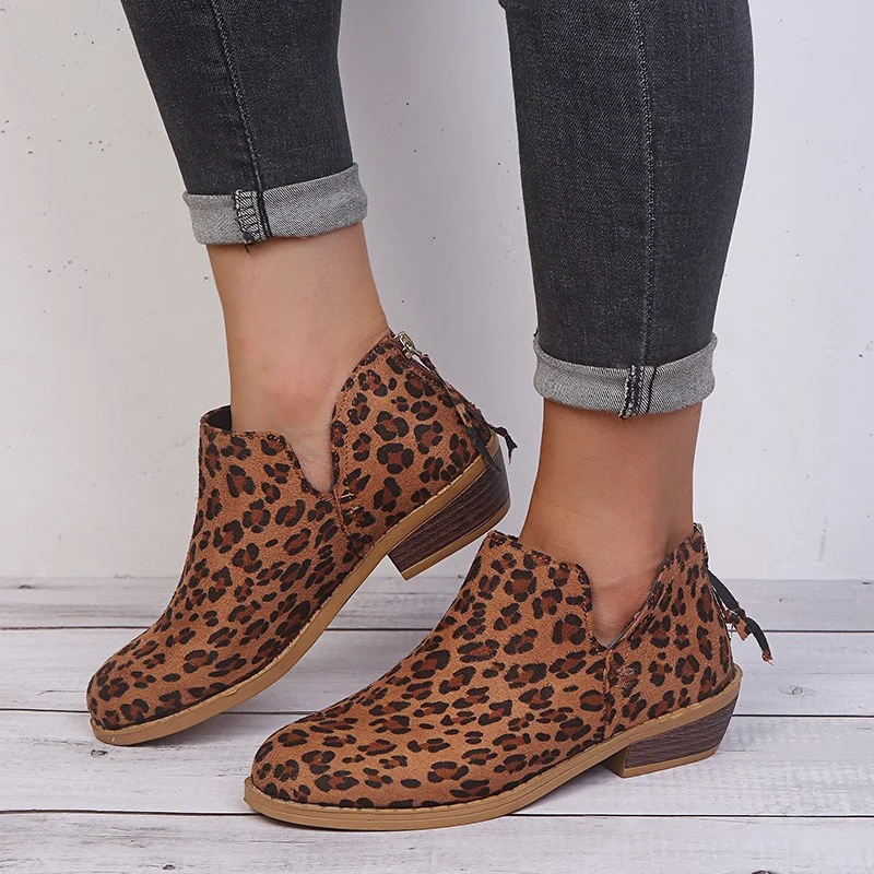 daily suede low-top one-step sleeve boots