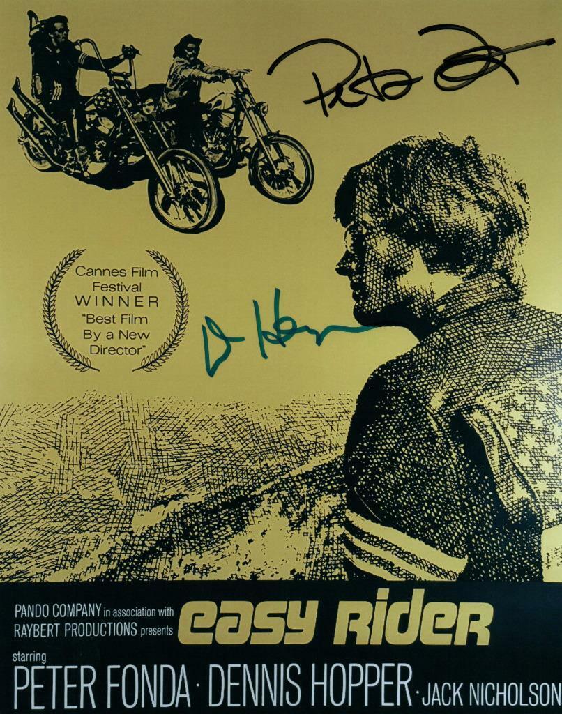 Peter Fonda Dennis Hopper signed 8x10 Picture autographed Photo Poster painting Nice with COA