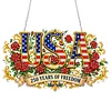 Diamond Painting Single-Sided Acrylic USA and Rose Pendant Sun Catcher for Home Garden Wall Door