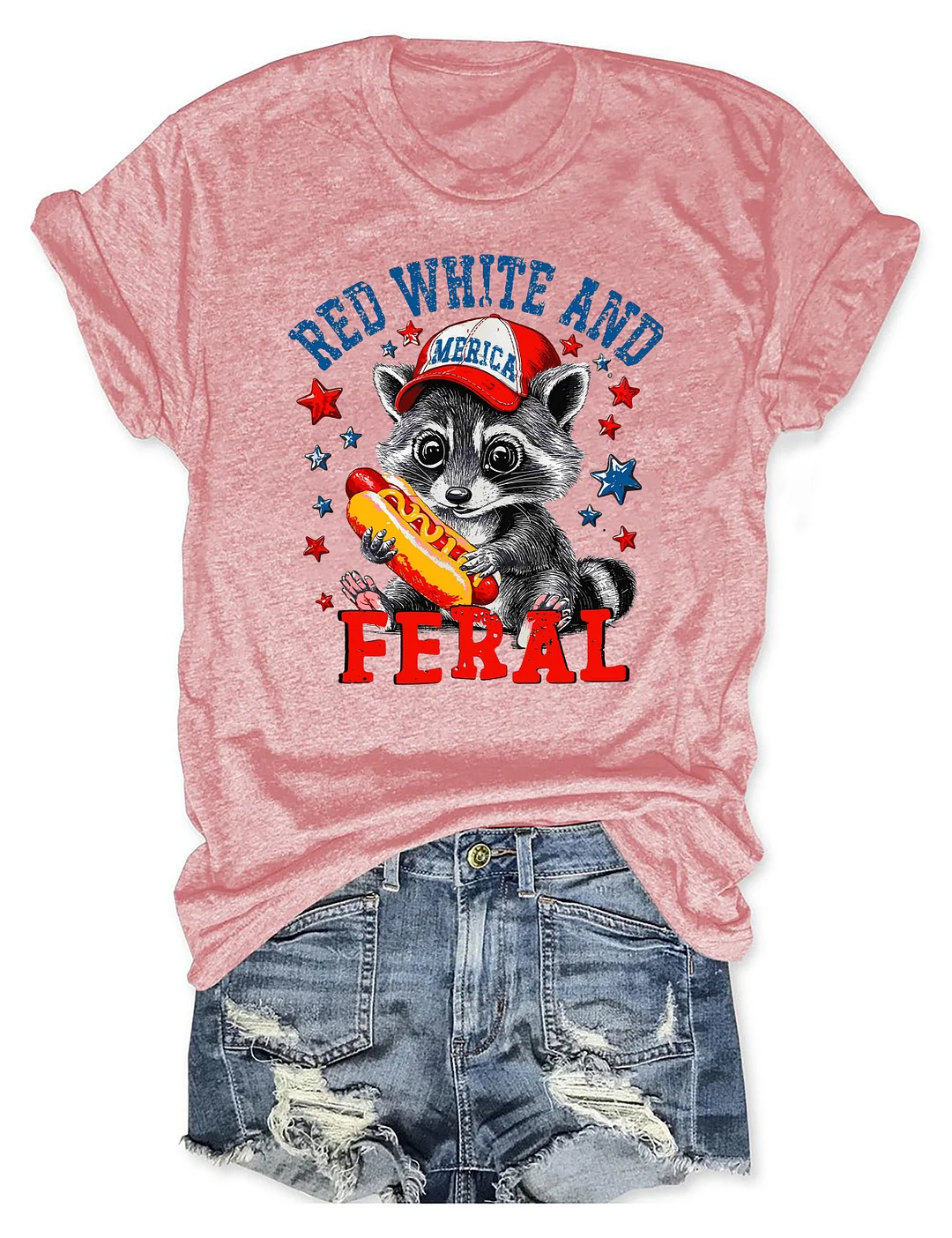 Red White And Feral T-shirt