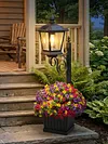 Outdoor Flower Pot Floor Lamp with Planter for Pathway Driveway Yard & Front Yard Decor Wall-Mount Solar Decorative Light Warm White Light Vintage Solared Porch Lights No Flowers Included