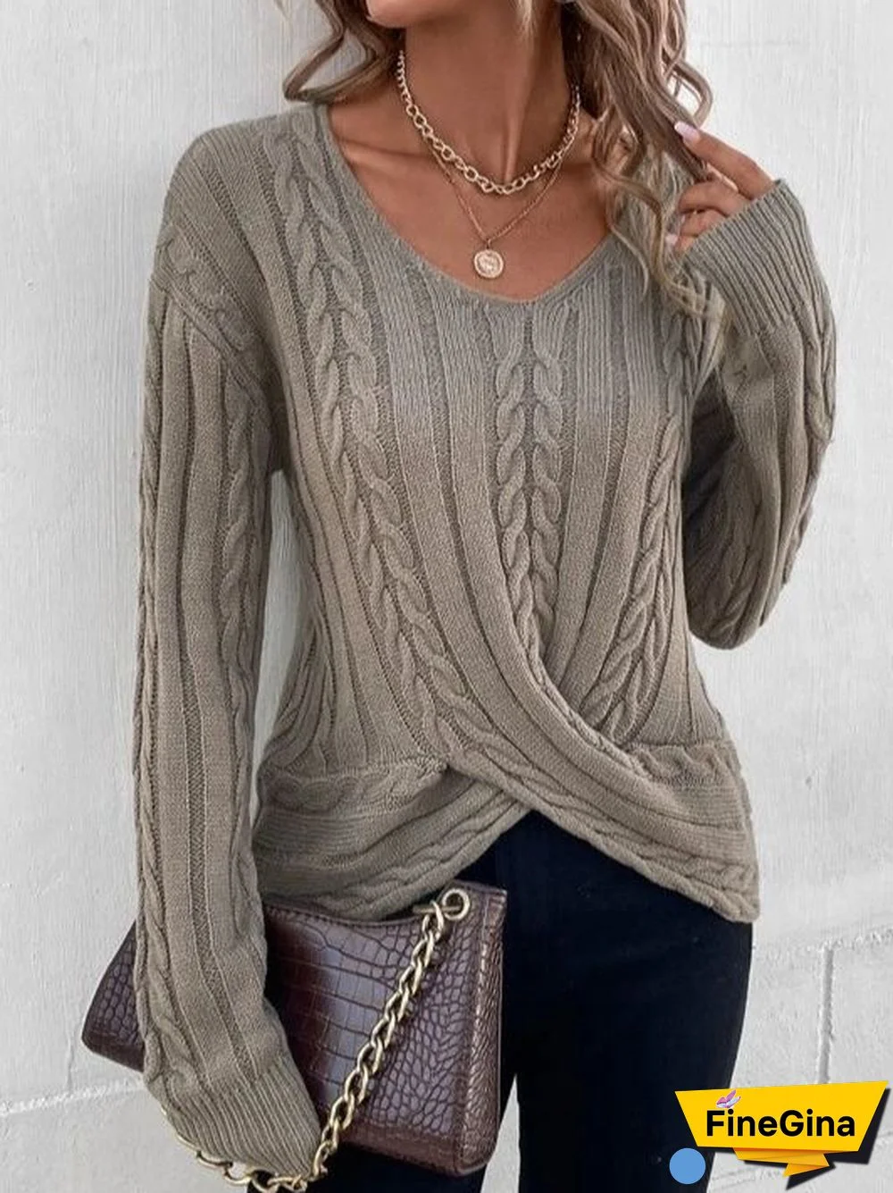 Modern Plain Long Sleeve Sweater