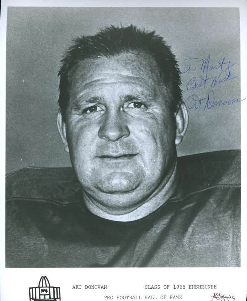 Art Donovan Colts Signed Jsa Cert Sticker 8x10 Photo Poster painting Authenticated Autograph