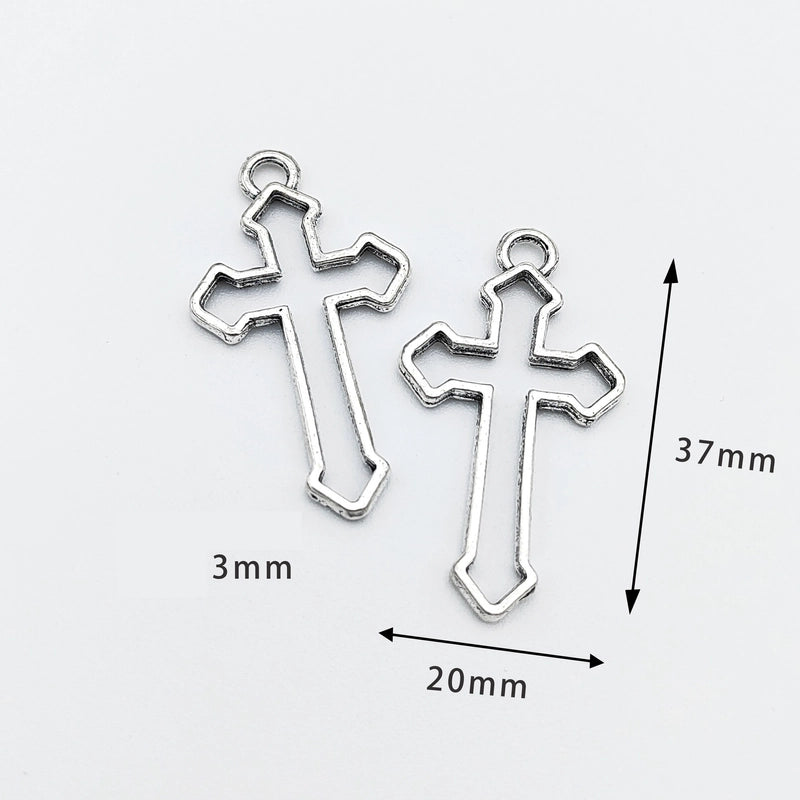 10 Pcs/package Retro Cross Alloy Plating Pendant Jewelry Accessories