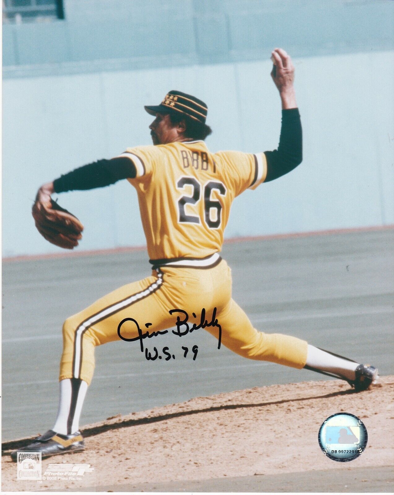 JIM BIBBY PITTSBURGH PIRATES WS CHAMPS 79 ACTION SIGNED 8x10