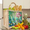 Diamond Painting Flower Garden Linen Tote Bag Replaceable Canvas for Women